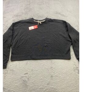 EASTON x JEN SCHRO JS CROP CREW SWEATSHIRT CHARCOAL HEATHER SIZE M New Baggy Fit